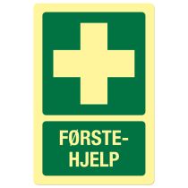 Førstehjelpsskilt: "Førstehjelp", metall, 200 x 300 mm