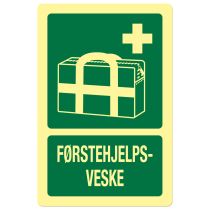 Førstehjelpsskilt: "Førstehjelpsveske", metall, 200 x 300 mm