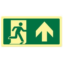 Rømningsveiskilt: Nødutgang pil opp, metall