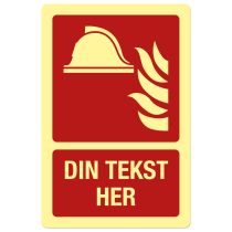 Brannskilt: "Din tekst her", metall, 200 x 300 mm