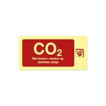 Brannskilt: "CO2", metall, 200 x 100 mm