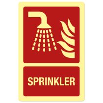 Brannskilt: "Sprinkler", metall, 200 x 300 mm
