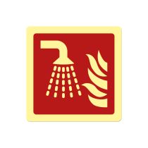 Brannskilt: Vanntåkeapplikator, metall, 200 x 200 mm