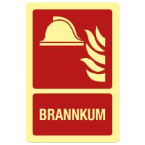 Brannskilt: "Brannkum", metall, 200 x 300 mm