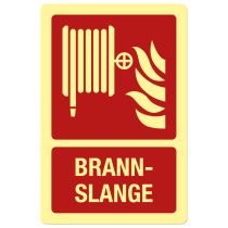 Brannskilt: "Brannslange", metall, 200 x 300 mm