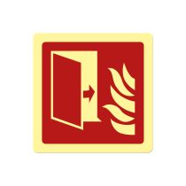 Brannskilt: Branndør, metall, 200 x 200 mm