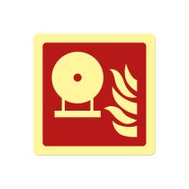 Brannskilt: Fastmontert brannslukningsflaske, metall, 200 x 200 mm