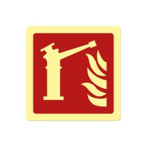 Brannskilt: Brannmonitor, metall, 200 x 200 mm