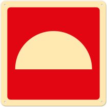 Brannskilt: Brannvern, metall, 20 x 20 cm