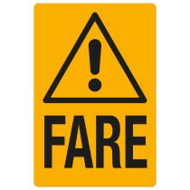 Fareskilt: "Fare", metall, 200 x 300 mm