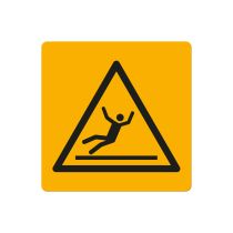 Fareskilt: "Glatt underlag", metall, 200 x 200 mm