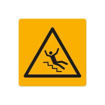 Fareskilt: "Glatt trapp", metall, 200 x 200 mm