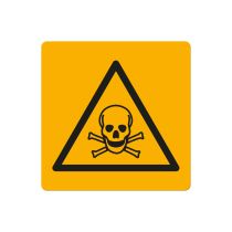 Fareskilt: "Giftig", metall, 200 x 200 mm