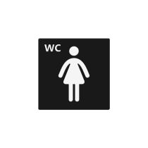Infoskilt: WC Damer, PET, 150 x 150 mm