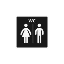 Infoskilt: WC Unisex, PET, 150 x 150 mm
