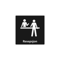 Infoskilt: "Resepsjon", PET, 150 x 150 mm