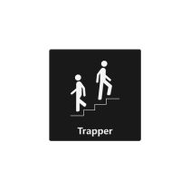 Infoskilt: "Trapper", PET, 150 x 150 mm