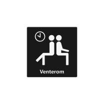 Infoskilt: "Venterom", PET, 150 x 150 mm