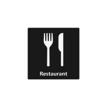 Infoskilt: "Restaurant", PET, 150 x 150 mm