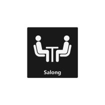 Infoskilt: "Salong", PET, 150 x 150 mm