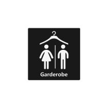 Infoskilt: "Garderobe", PET, 150 x 150 mm