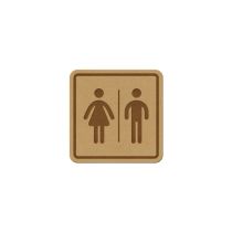 Infoskilt: Unitoalett, tre, 125 x 125 mm