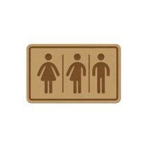 Infoskilt: Inkluderende unitoalett, tre, 200 x 125 mm