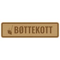 Infoskilt: "Bøttekott", tre, 310 x 85 mm