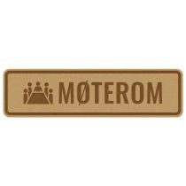 Infoskilt: "Møterom", tre, 310 x 85 mm