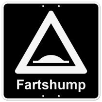 Privatrettslig skilt: Fartshump, aluminium, 50 x 50 cm