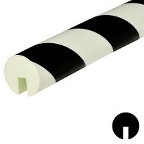 Etterlysende kantbeskytter: Type B, PU, etterlysende/sort, 1 meter