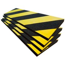 Formbar overflatebeskytter, PE, selvklebende, gul/sort, 120 x 500 mm, 4 stk