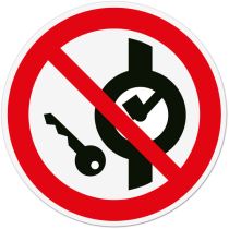 Forbudsskilt: Ikke tillatt med metallgjenstander og klokker, PP, Ø400 mm