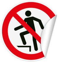 Klistremerke: Ikke tråkk på overflaten, Ø10 cm