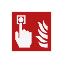 Brannskilt: Brannalarm, PP, 200 x 200 mm