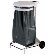 Sekkestativ med lokk og hjul, frittstående