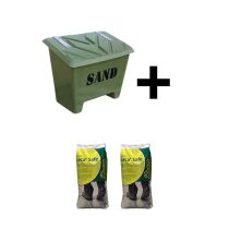 Pakketilbud: Strøkasse på 130 liter og 2 sekker Leca Safe strømiddel, grønn
