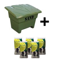 Pakketilbud: Strøkasse på 350 liter og 5 sekker Leca Safe strømiddel, grønn