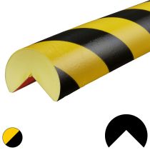 Hjørnebeskytter: Type A+, PU, selvklebende, gul/sort, 1 meter