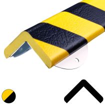 Hjørnebeskytter: Type H+, PU, monteringsplate, gul/sort, 1 meter