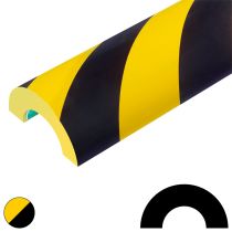 Rørbeskytter: Type R40, PU, selvklebende, gul/sort, 1 meter