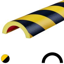 Rørbeskytter: Type R50, PU, selvklebende, gul/sort, 1 meter