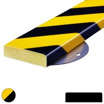Overflatebeskytter: Type S, PU, monteringsplate, gul/sort, 1 meter